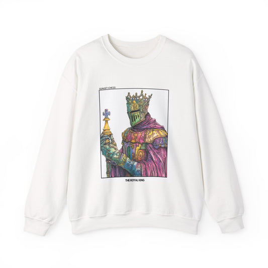 The Royal King - White Chess Crewneck Sweater
