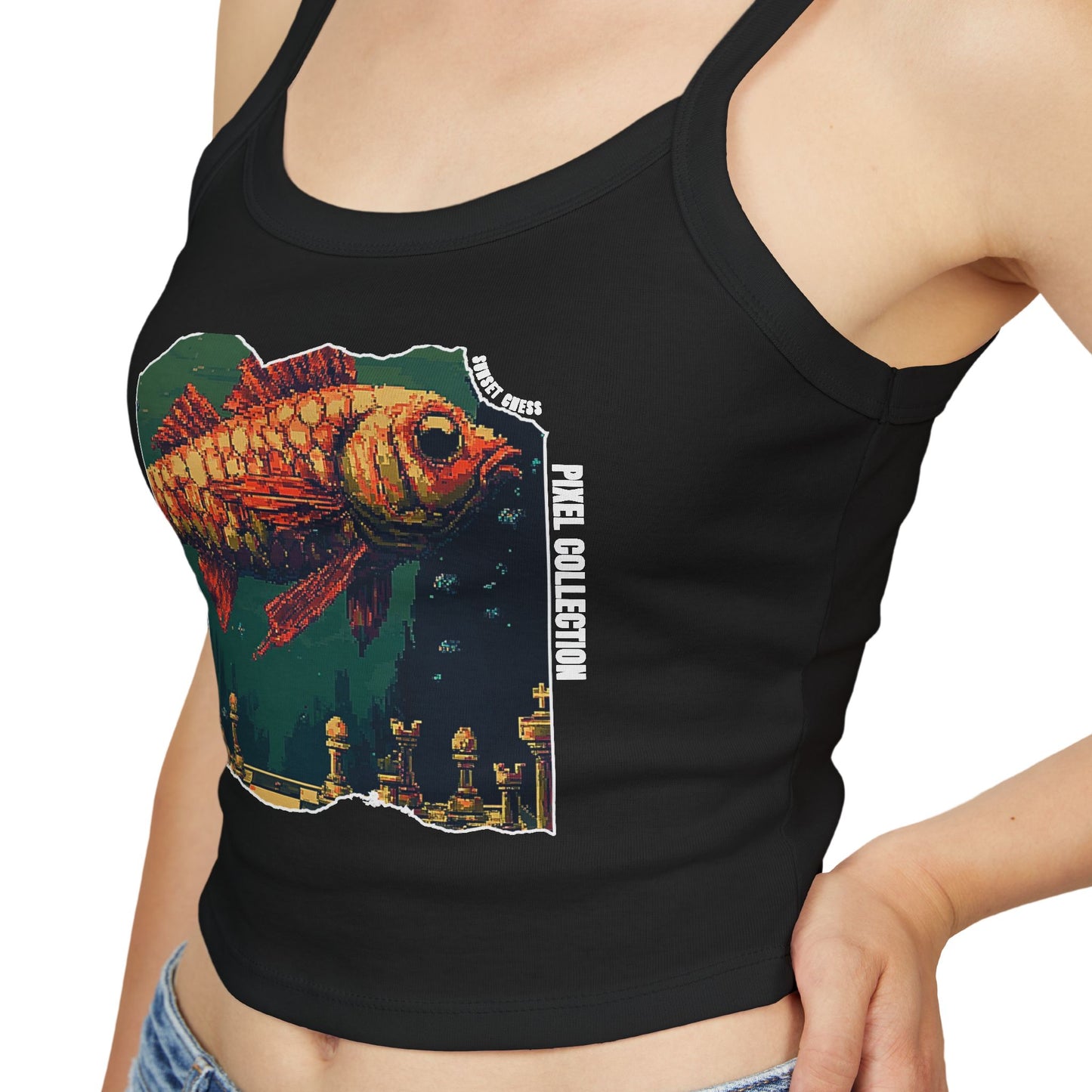 Fish Ponders The Board - Women's Black Tank Top