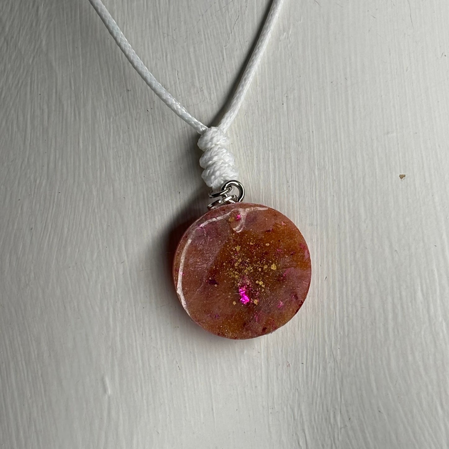 Pink Print Queen - Handmade Resin Chess Necklace