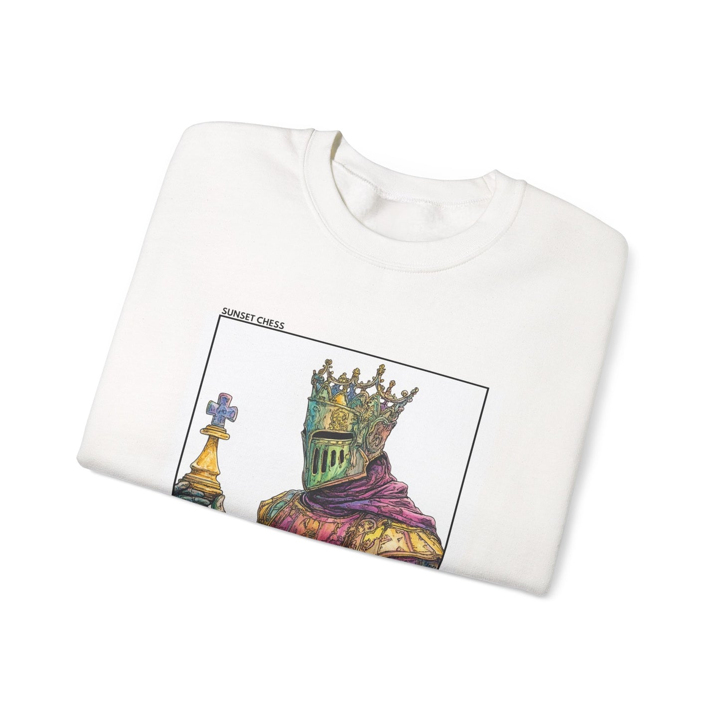 The Royal King - White Chess Crewneck Sweater