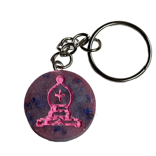 Cotton Candy Bishop - Handmade Resin Keychain - Flat Edition