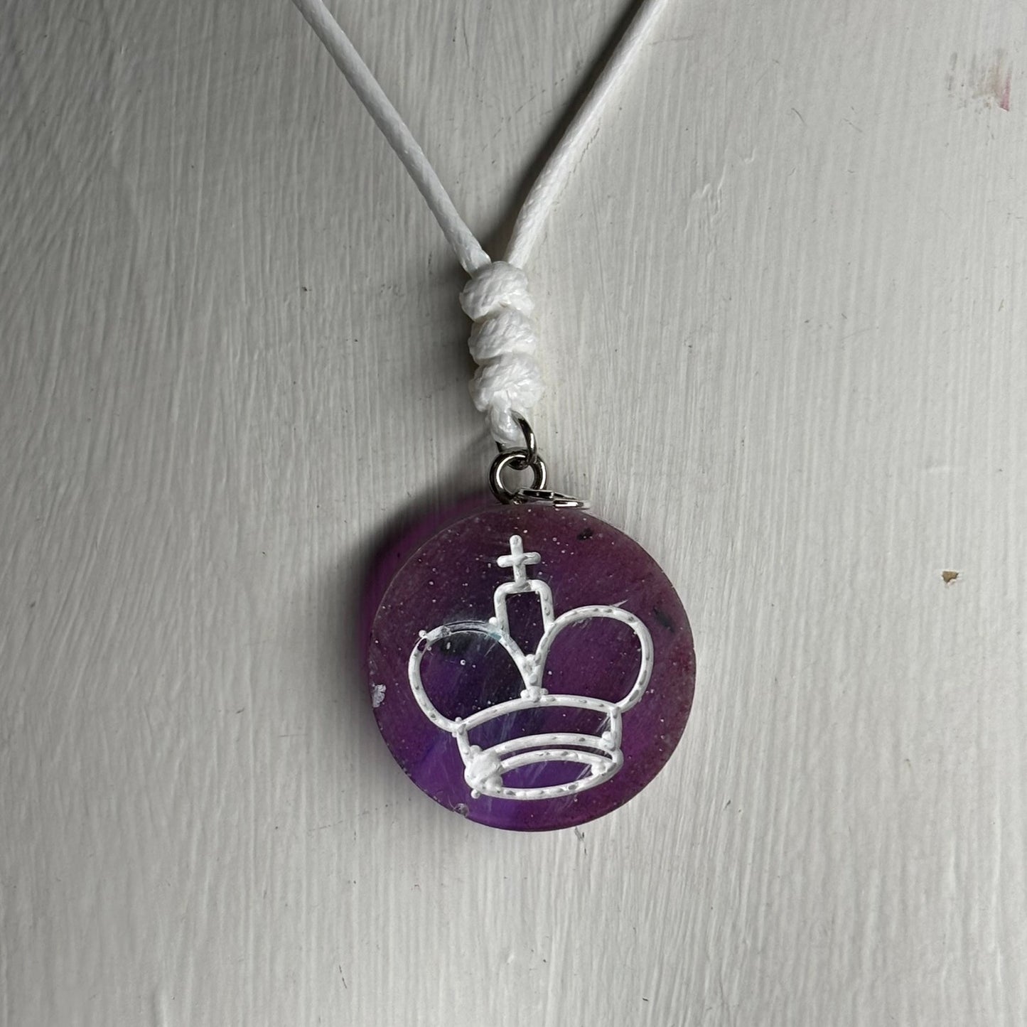 Purple King - Handmade Resin Chess Necklace