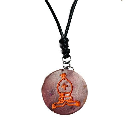 Cosmic Bishop - Handmade Resin Chess Necklace