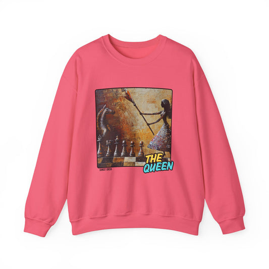The Queen's Defense - Pink Chess Crewneck Sweater