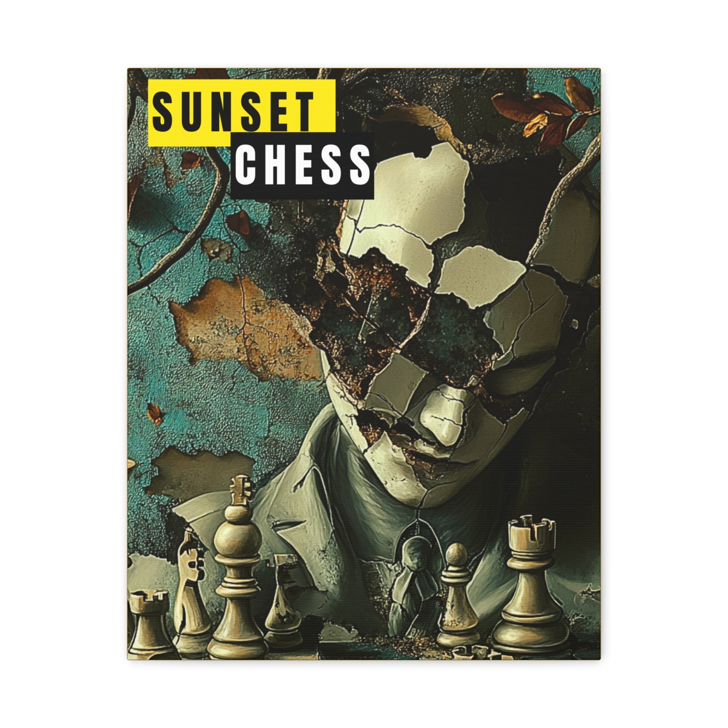 The Breaking Mask - Canvas Chess Print 16"x20"