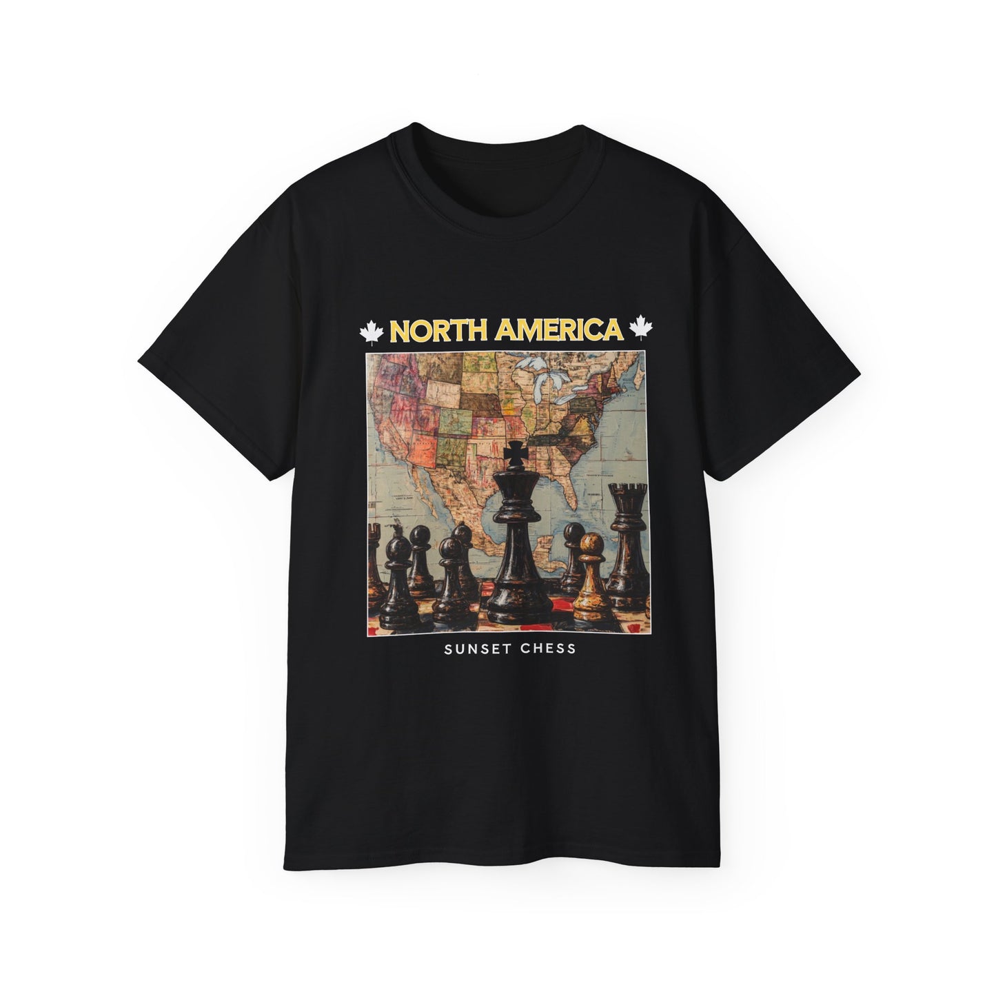 American Map - Black Chess T Shirt