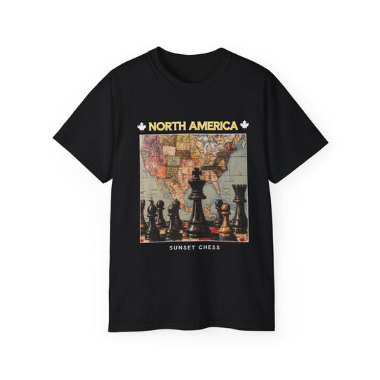 American Map - Black Chess T Shirt