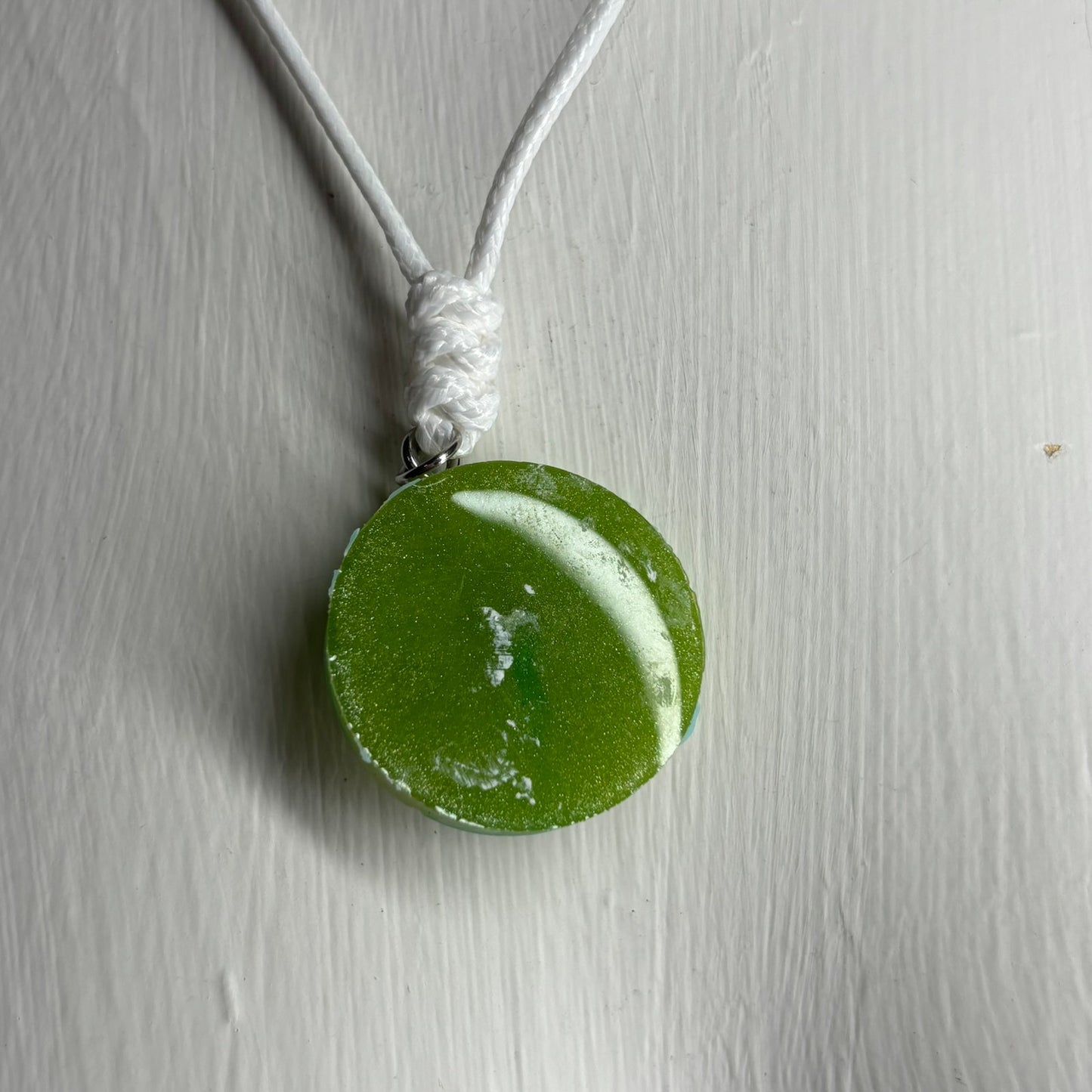 Green Forest Rook - Handmade Resin Chess Necklace