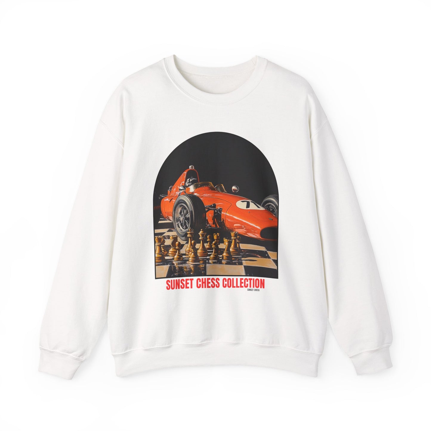 Race Car - White Chess Crewneck Sweater