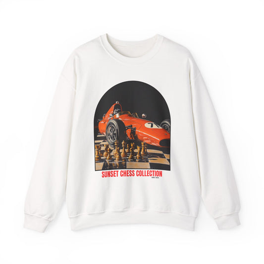 Race Car - White Chess Crewneck Sweater
