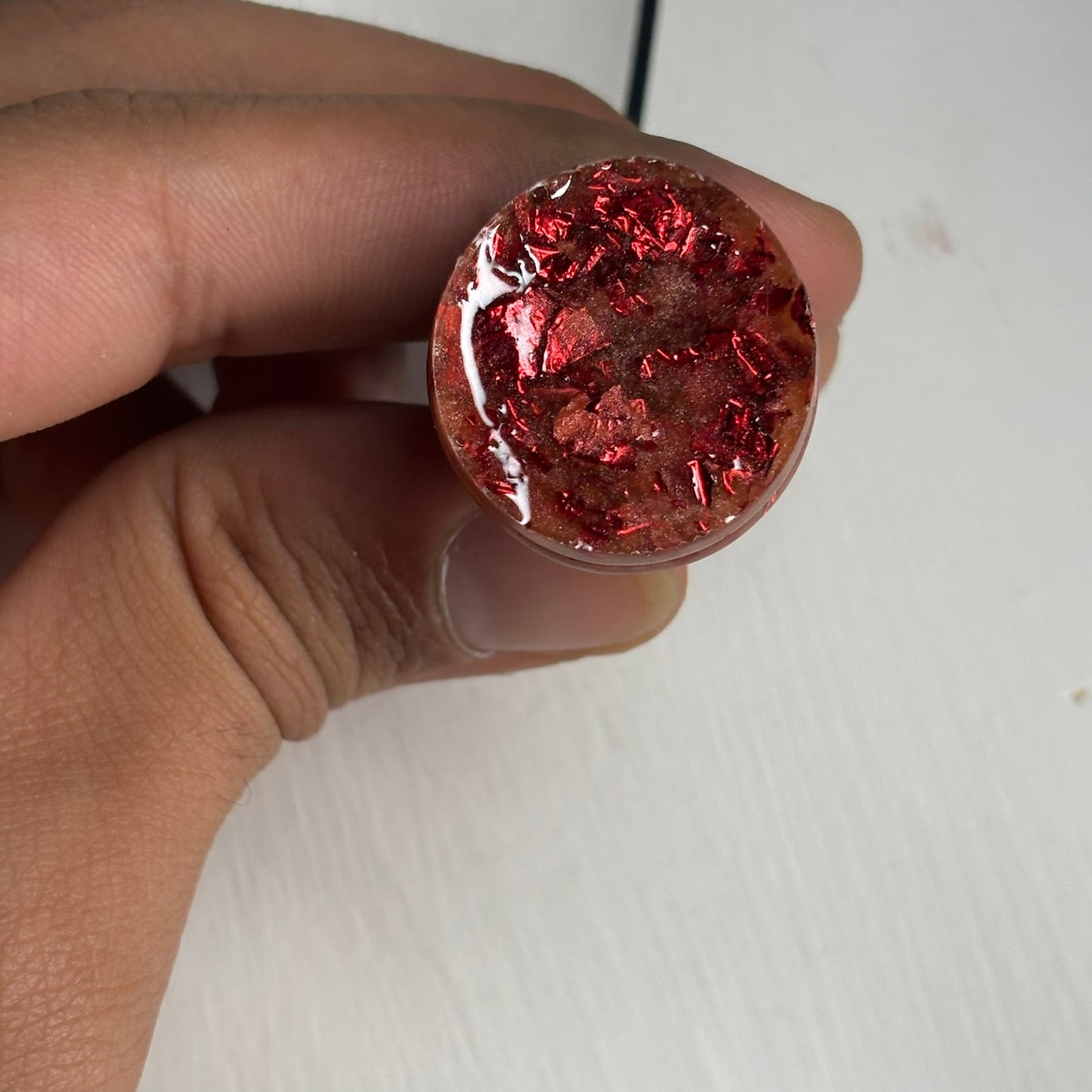 Crystal Fire Red Bishop - Handmade Resin Chess Necklace