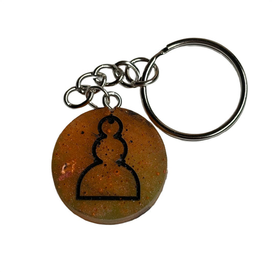 Orange Safari Pawn - Handmade Resin Keychain