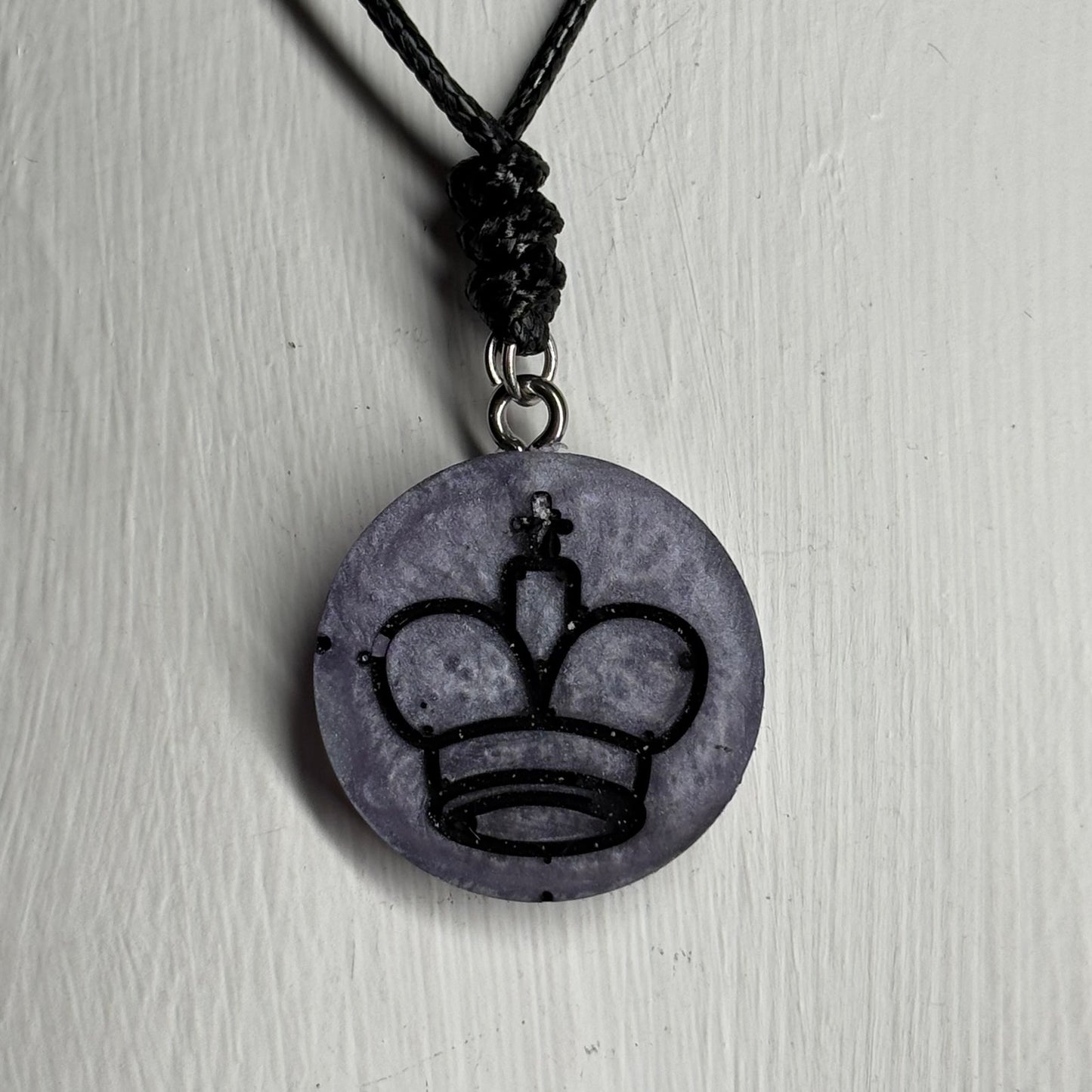 Purple Night King - Handmade Resin Chess Necklace