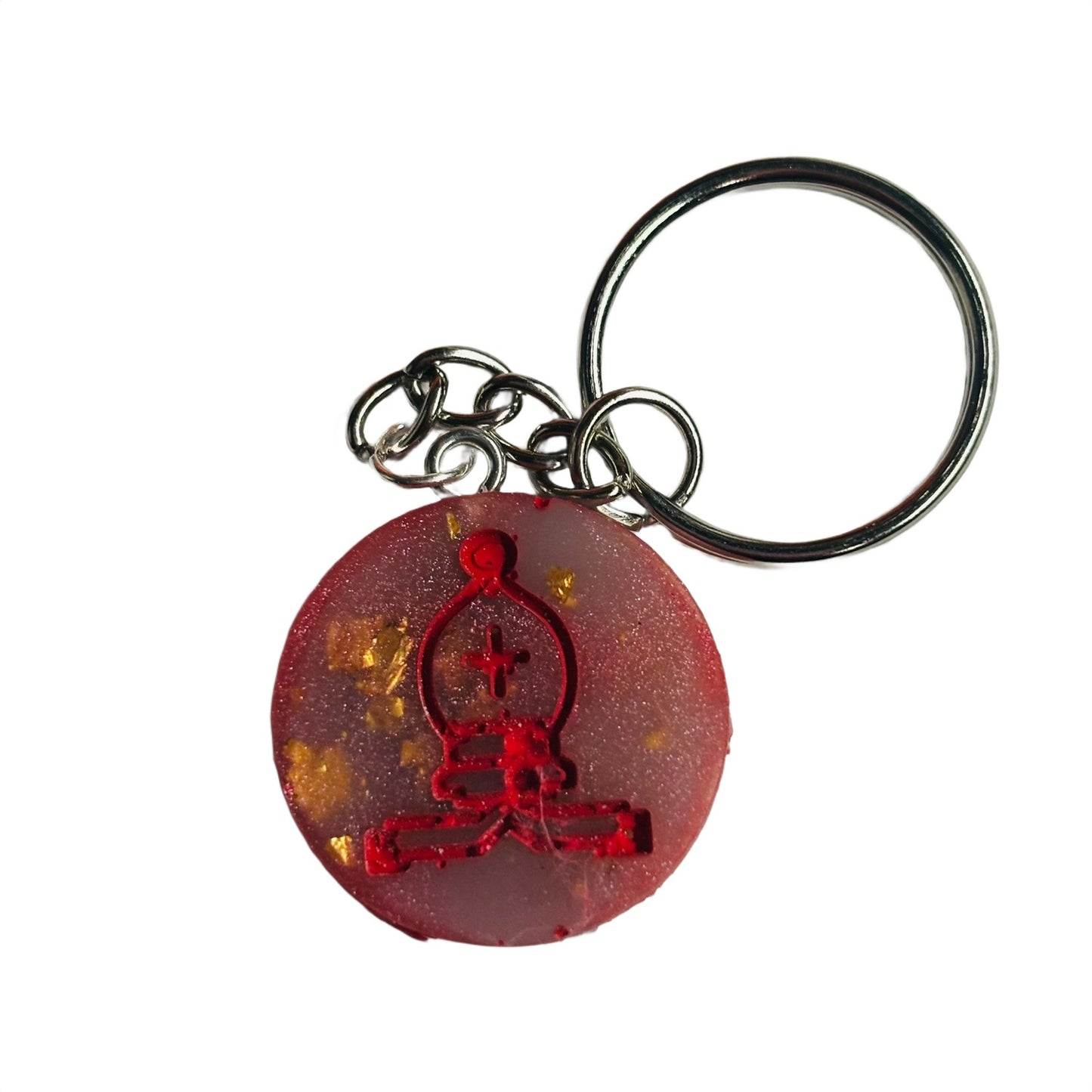 Amber Red Bishop - Handmade Resin Keychain