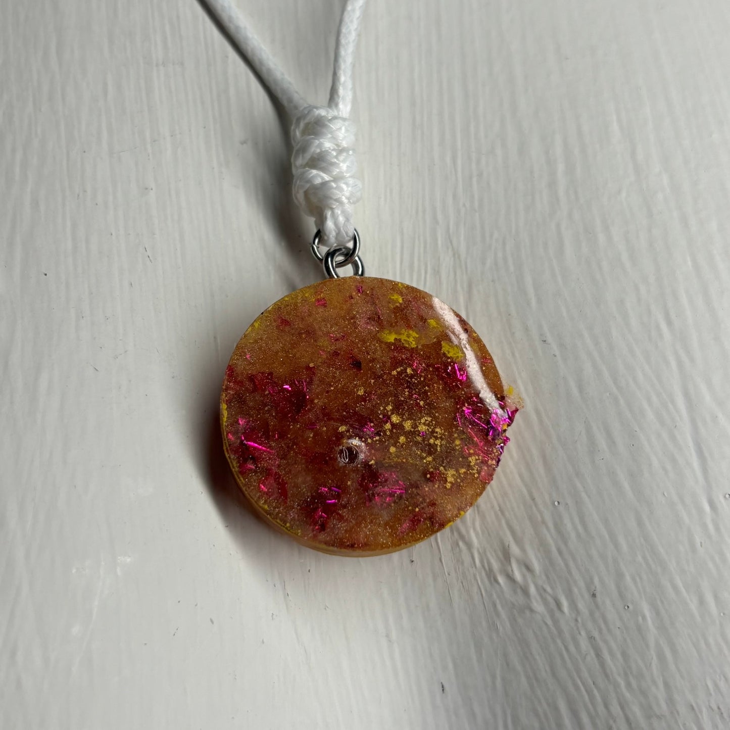 Orange Queen - Handmade Resin Chess Necklace