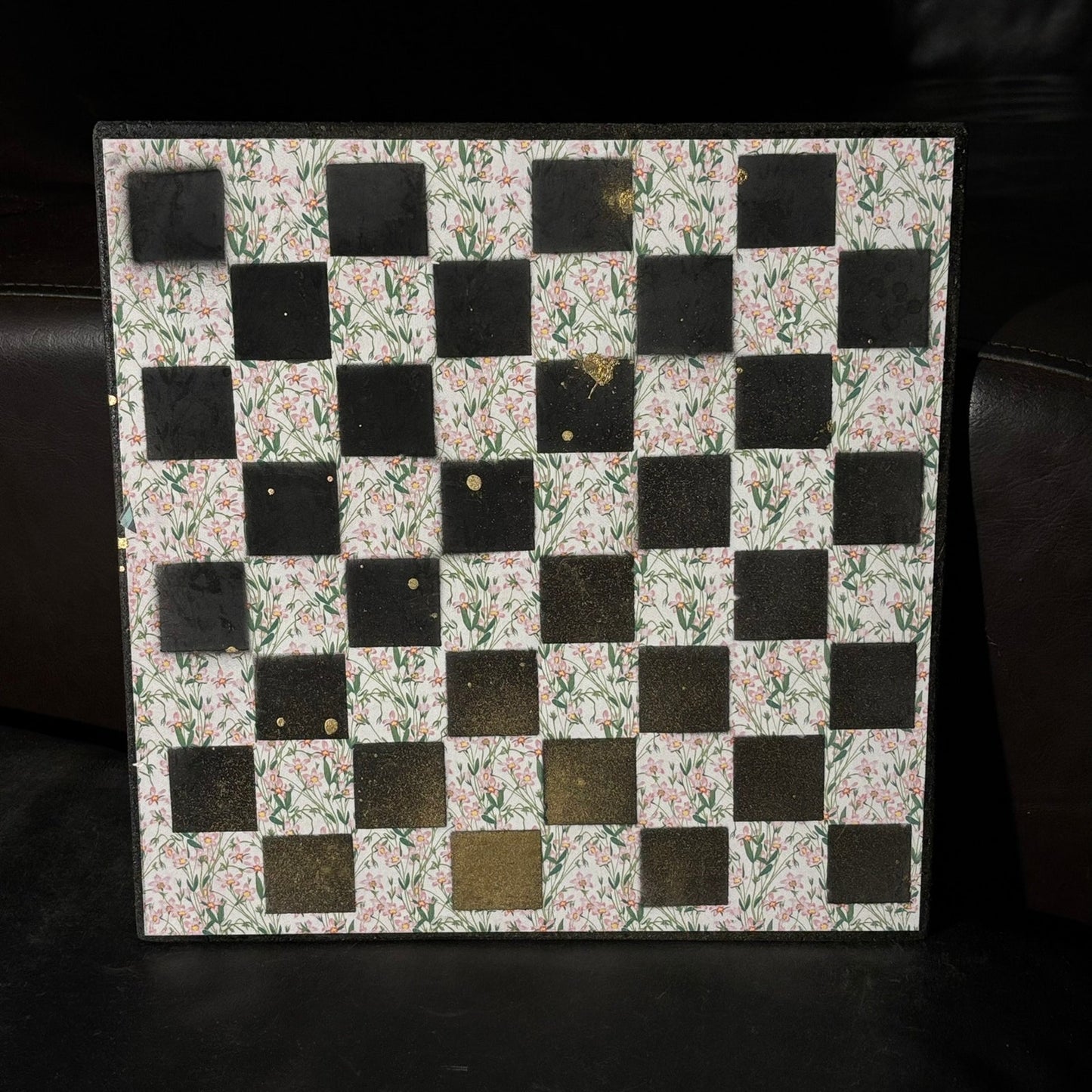 Simple Pink Flowers - Scrapbook Chess Board