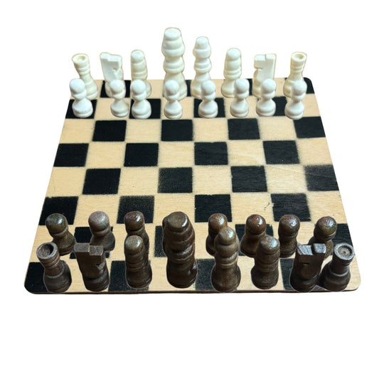 Cream Black - Mini Chess Set