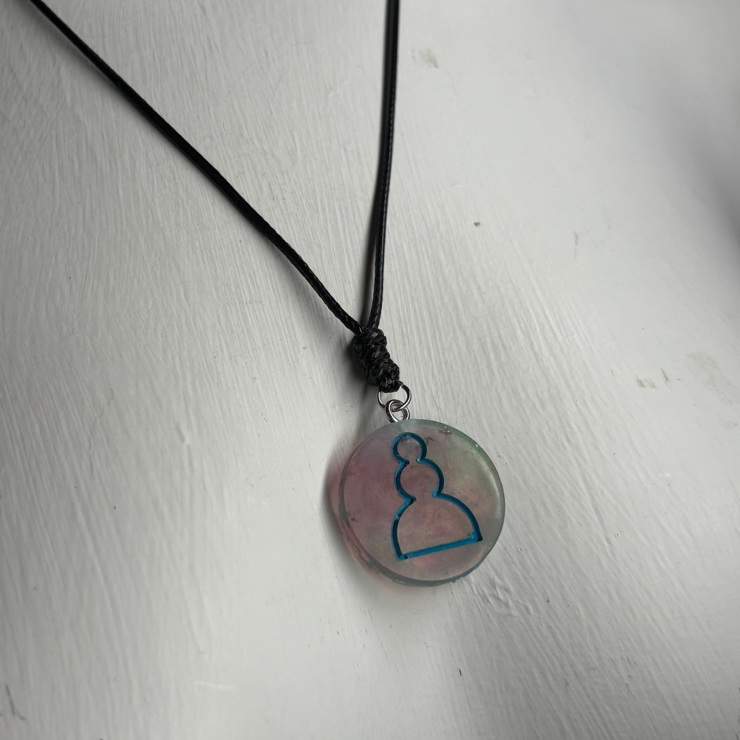 Steamy Space Pawn - Handmade Resin Chess Necklace