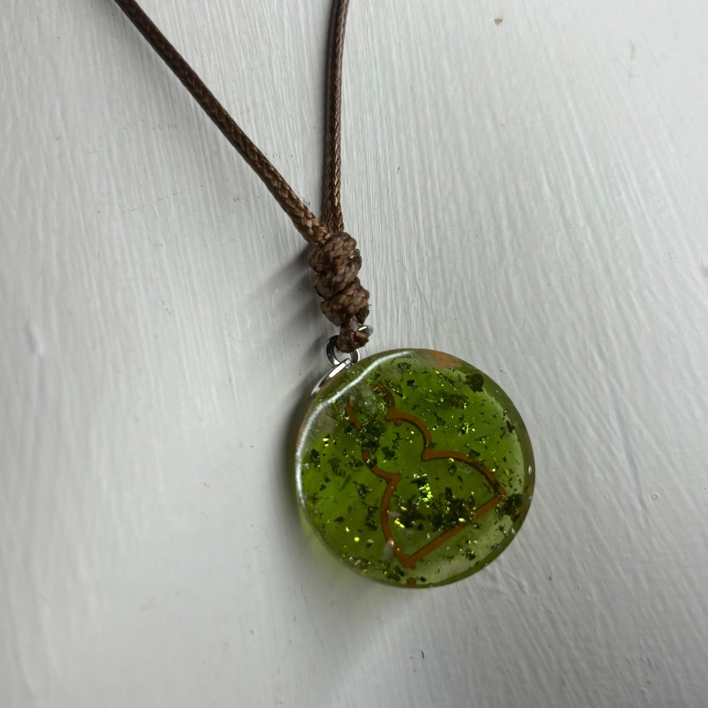 Green Crystal Pawn - Handmade Resin Chess Necklace