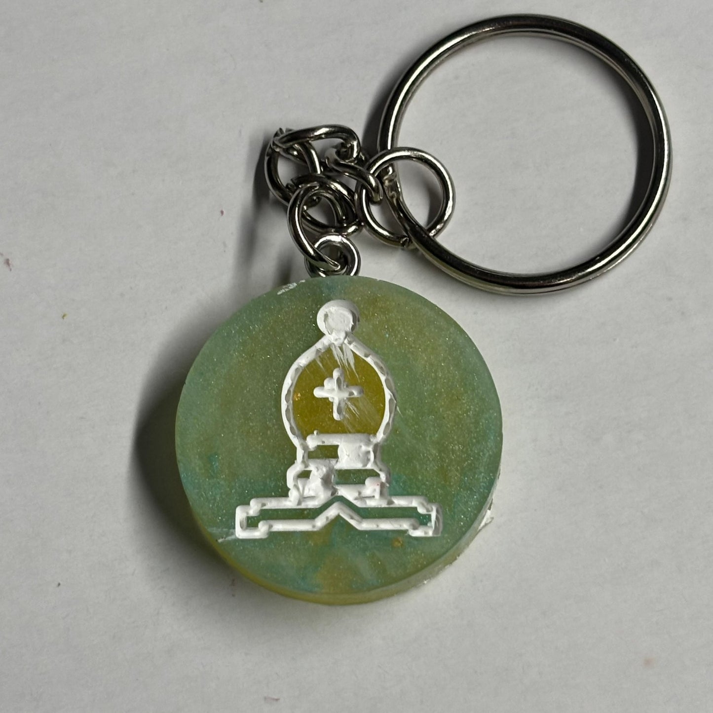 Lime Green Bishop - Handmade Resin Keychain