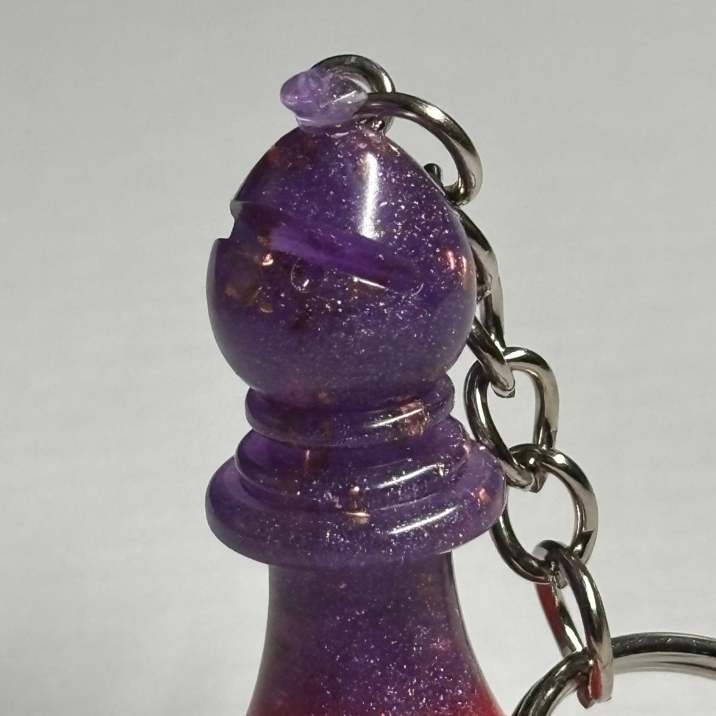 Purple Red Bishop - Handmade Resin Keychain