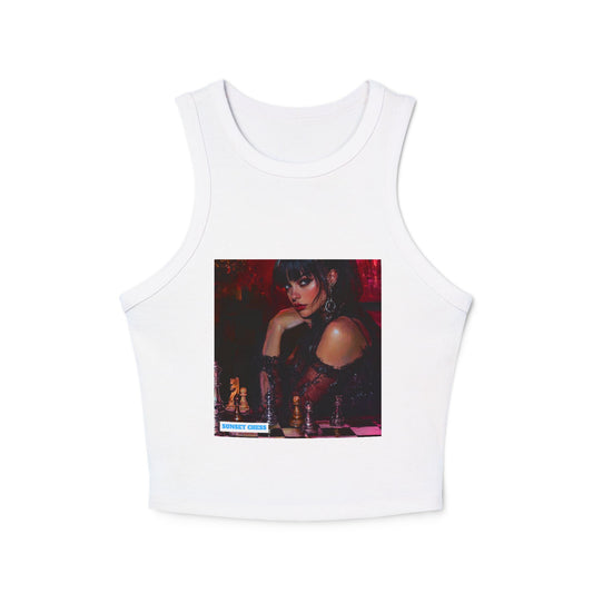 Eyes on The Board - Women's White Chess Tank Top