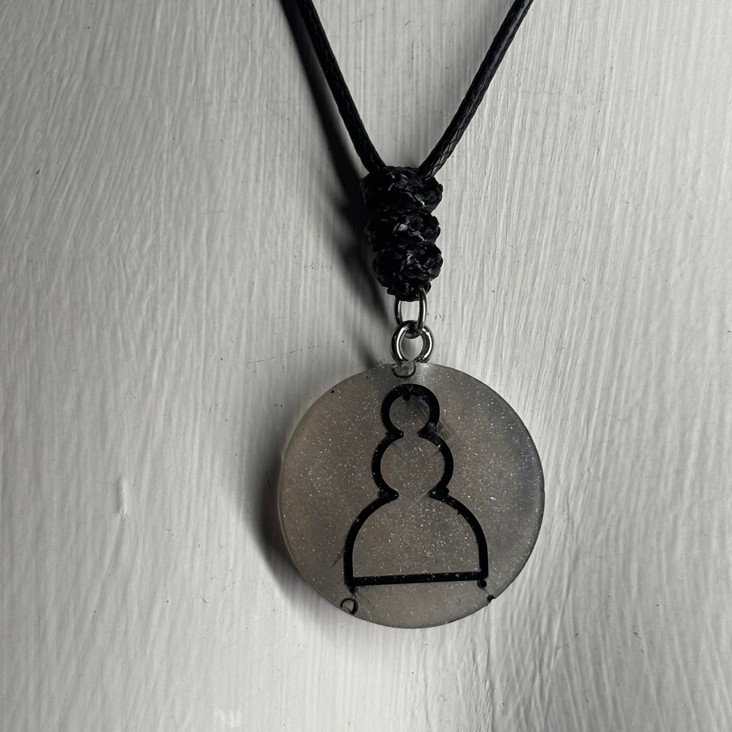 Silver Pawn - Handmade Resin Chess Necklace