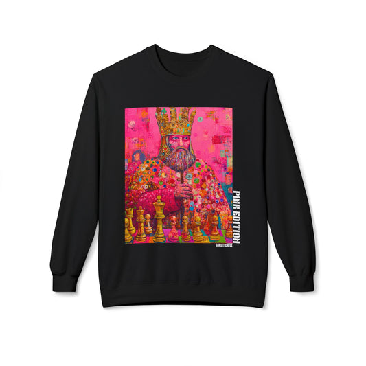 The Mushroom King - Black Chess Crewneck Sweater