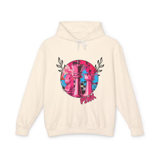 Cream Pink Chess - Tan Hoodie