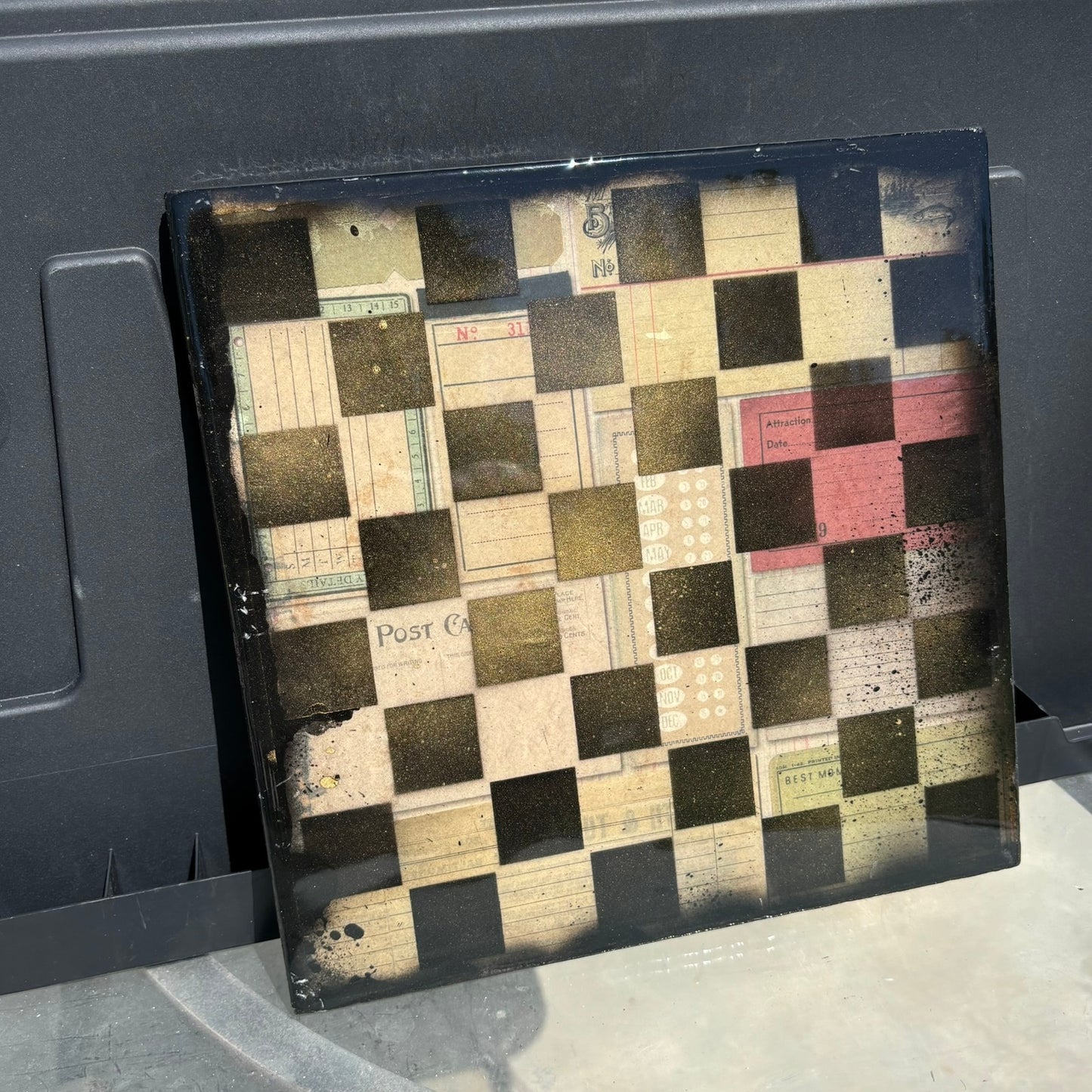 Classic Collage - Resin Coated Chess Board