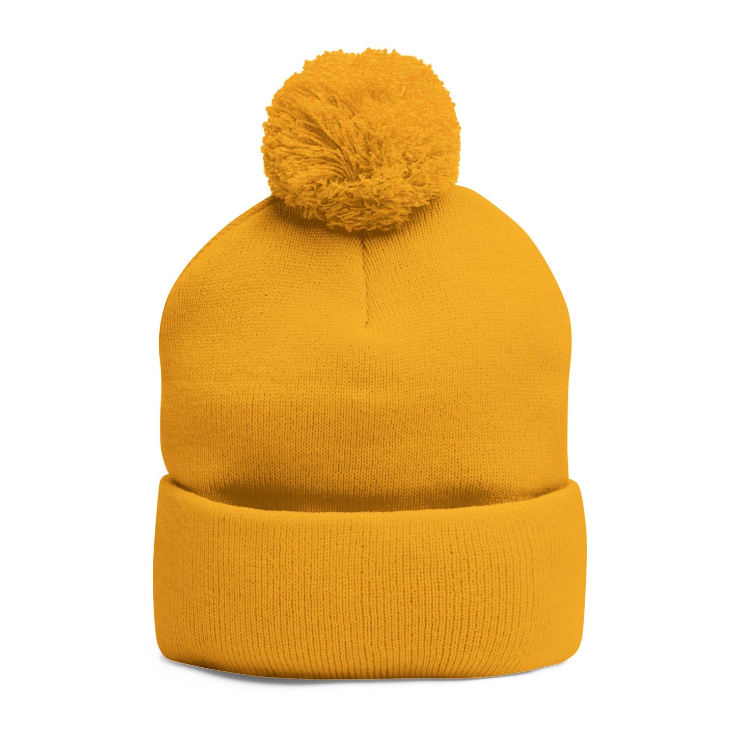 Sunset Chess - Pom Pom Golden Yellow Beanie