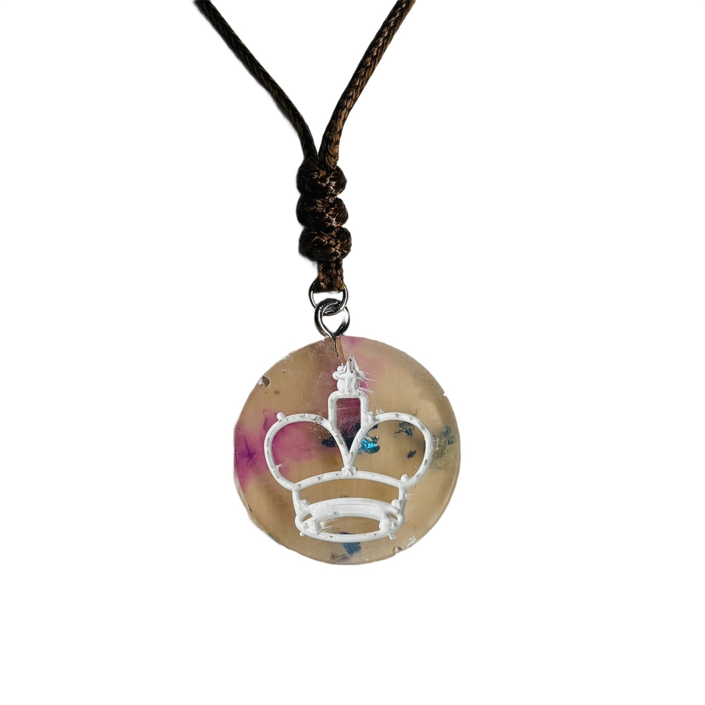 Creamy Mix King - Handmade Resin Chess Necklace