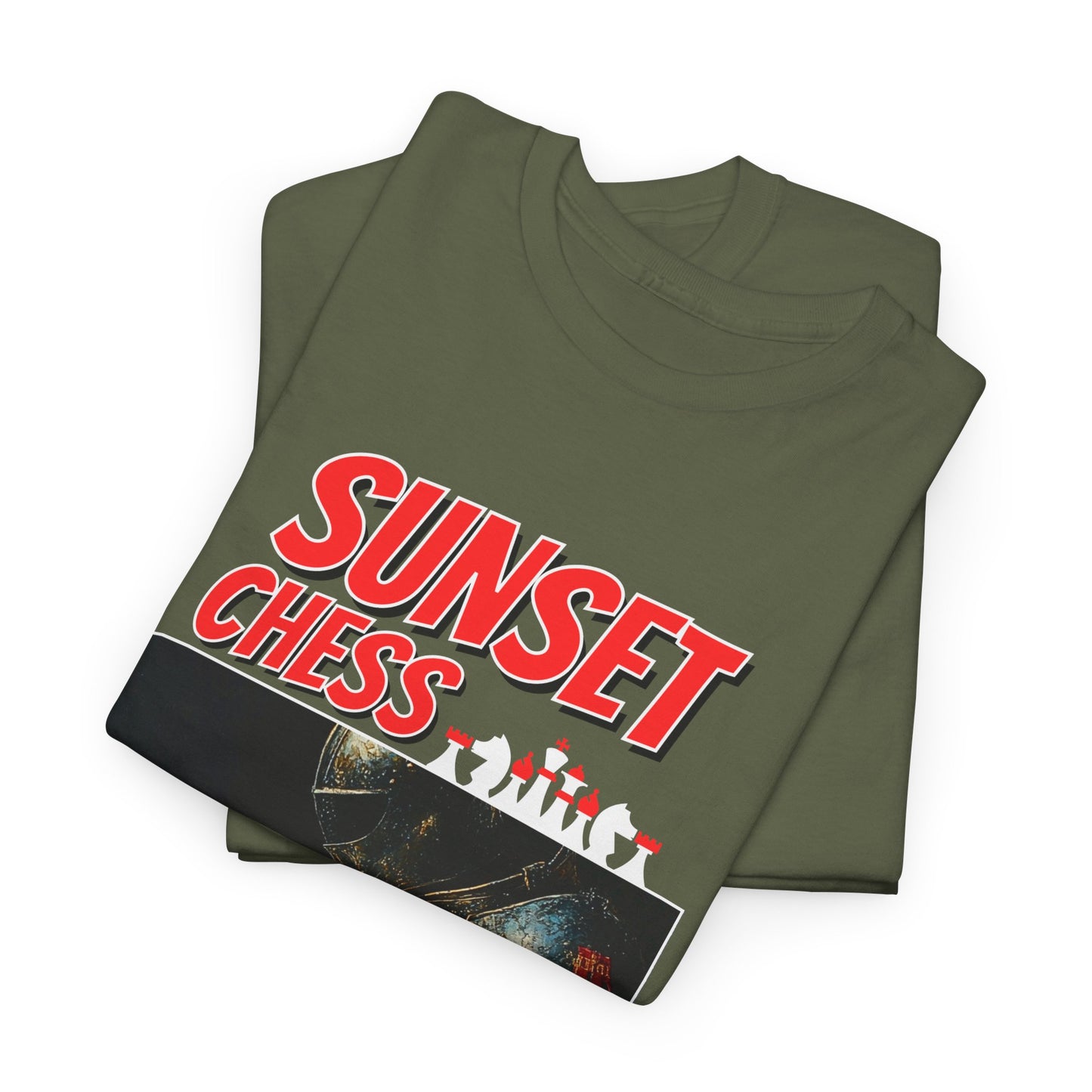 Knight In The Dark - Army Green Chess T Shirt