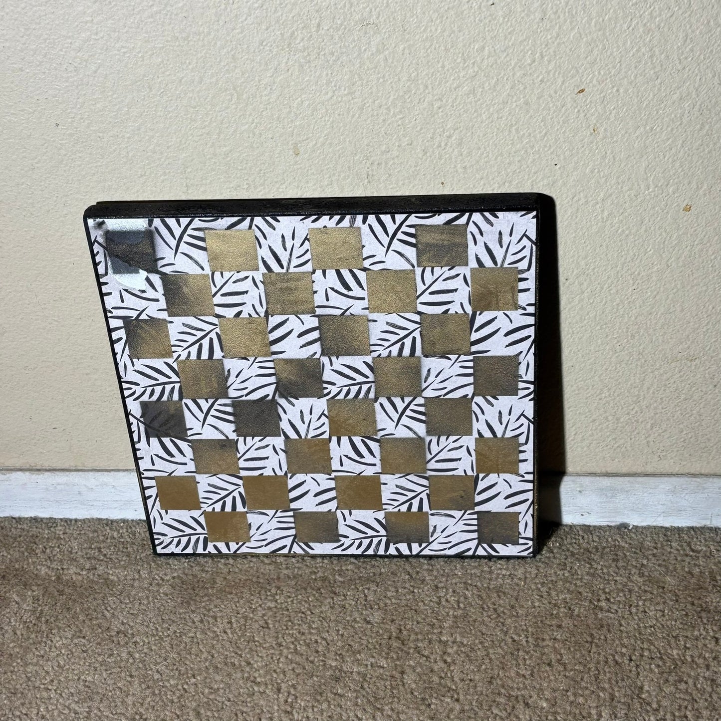 Golden Flowers - Scrapbook Chess Board