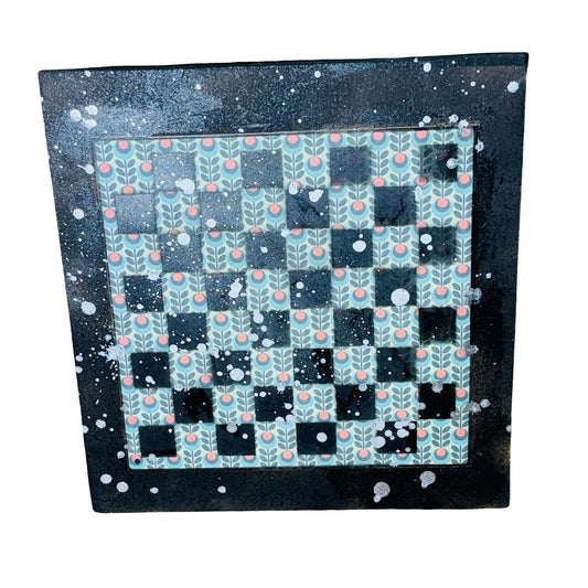 Green Orange Pattern - Large Scrapbook Chess Board