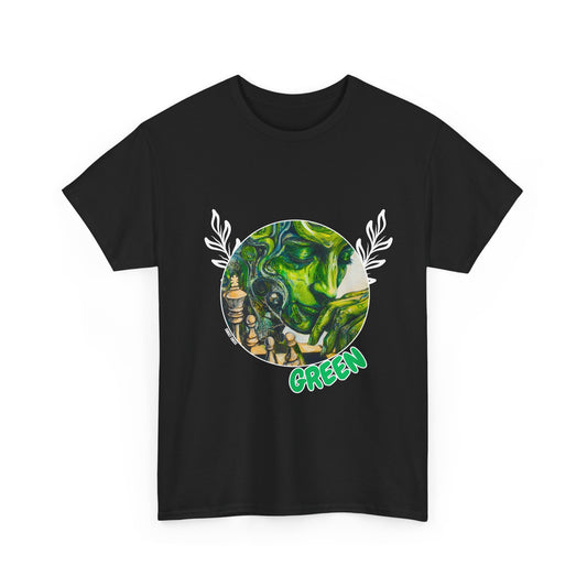 the Green Think -  Black T Shirt