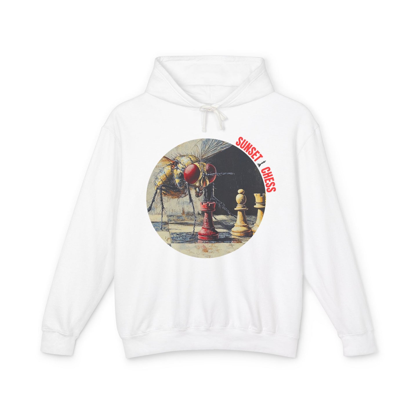 Fly On The Wall - White Chess Hoodie