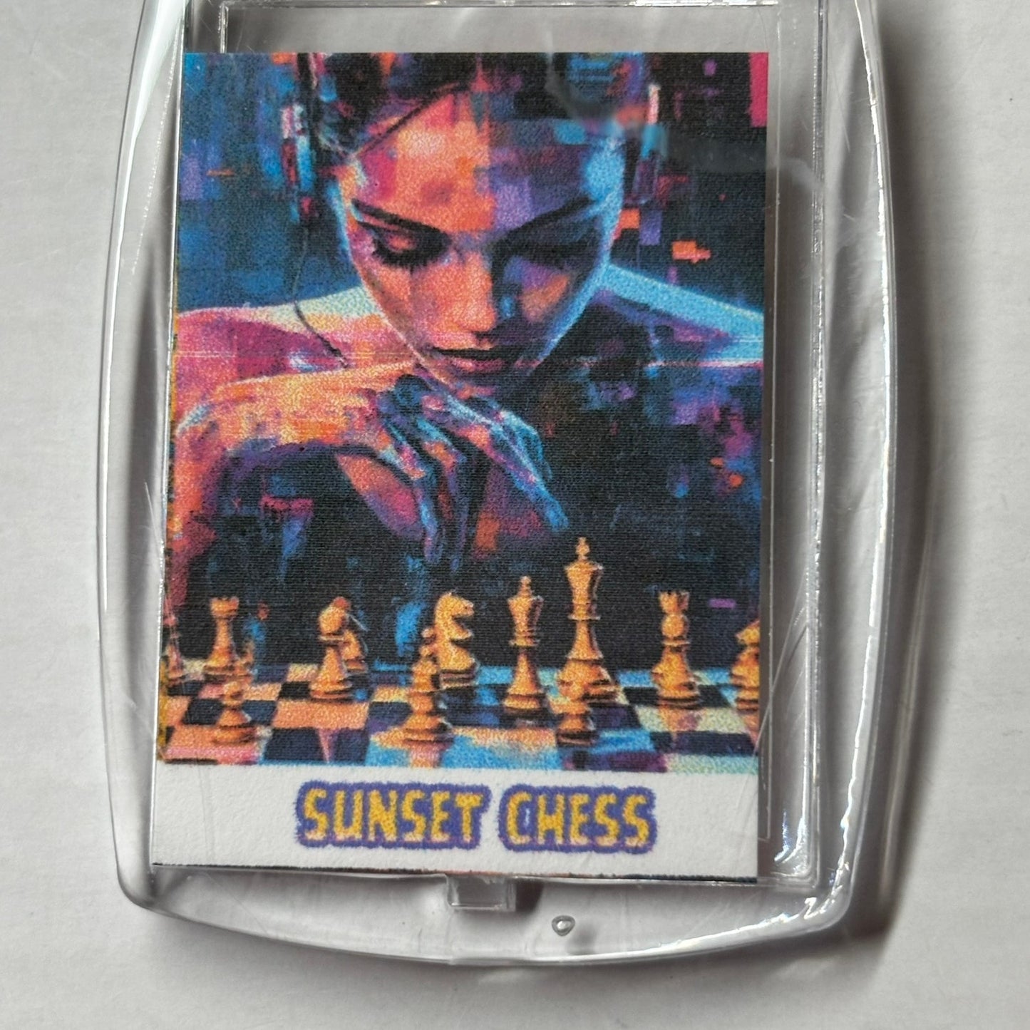Cyber Think- Chess  Photo Keychain