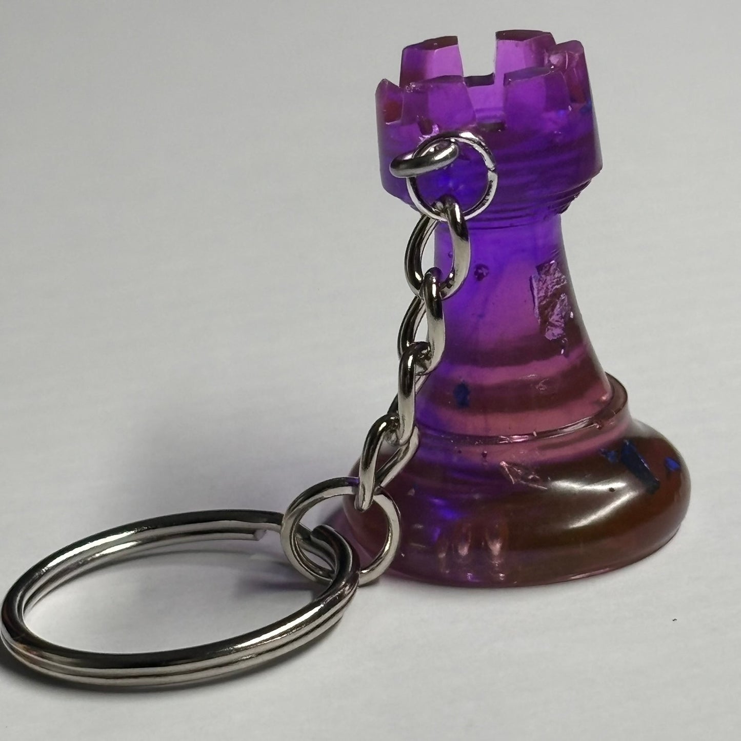 Translucent Purple Rook - Handmade Resin Keychain