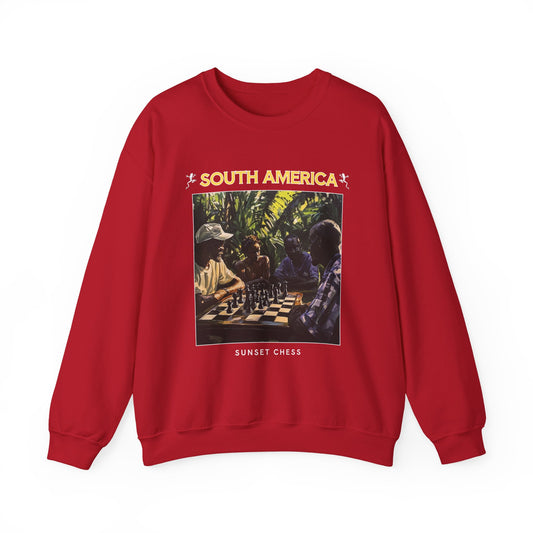 Chess In The Jungle - Red Chess Crewneck Sweater