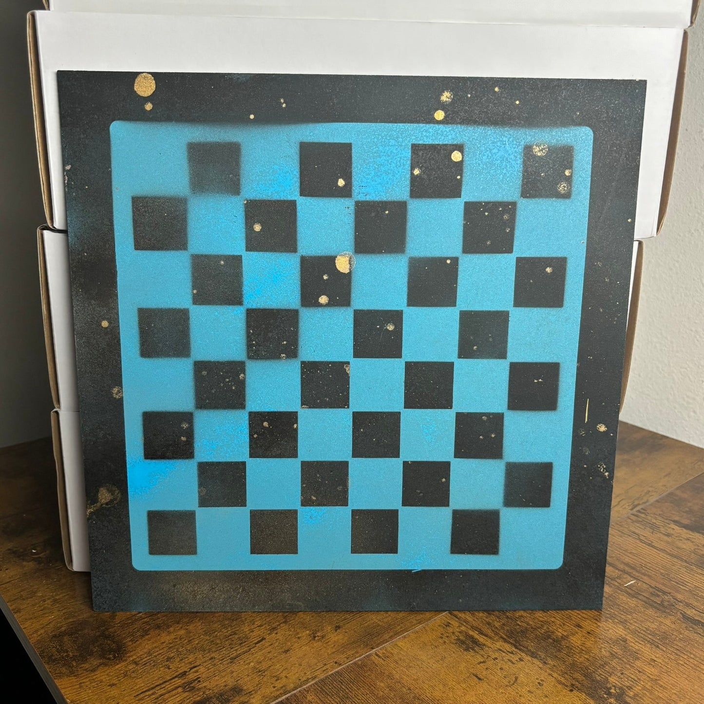 Chinese Golden Blue - Painted Chess Board