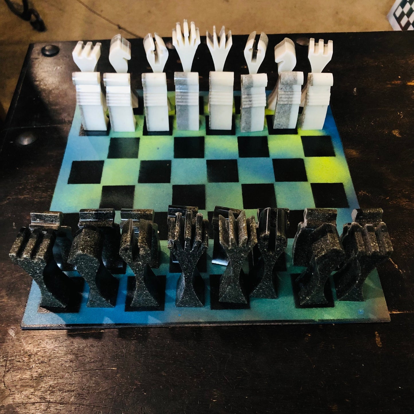 Cosmic Green - Painted Chess Set