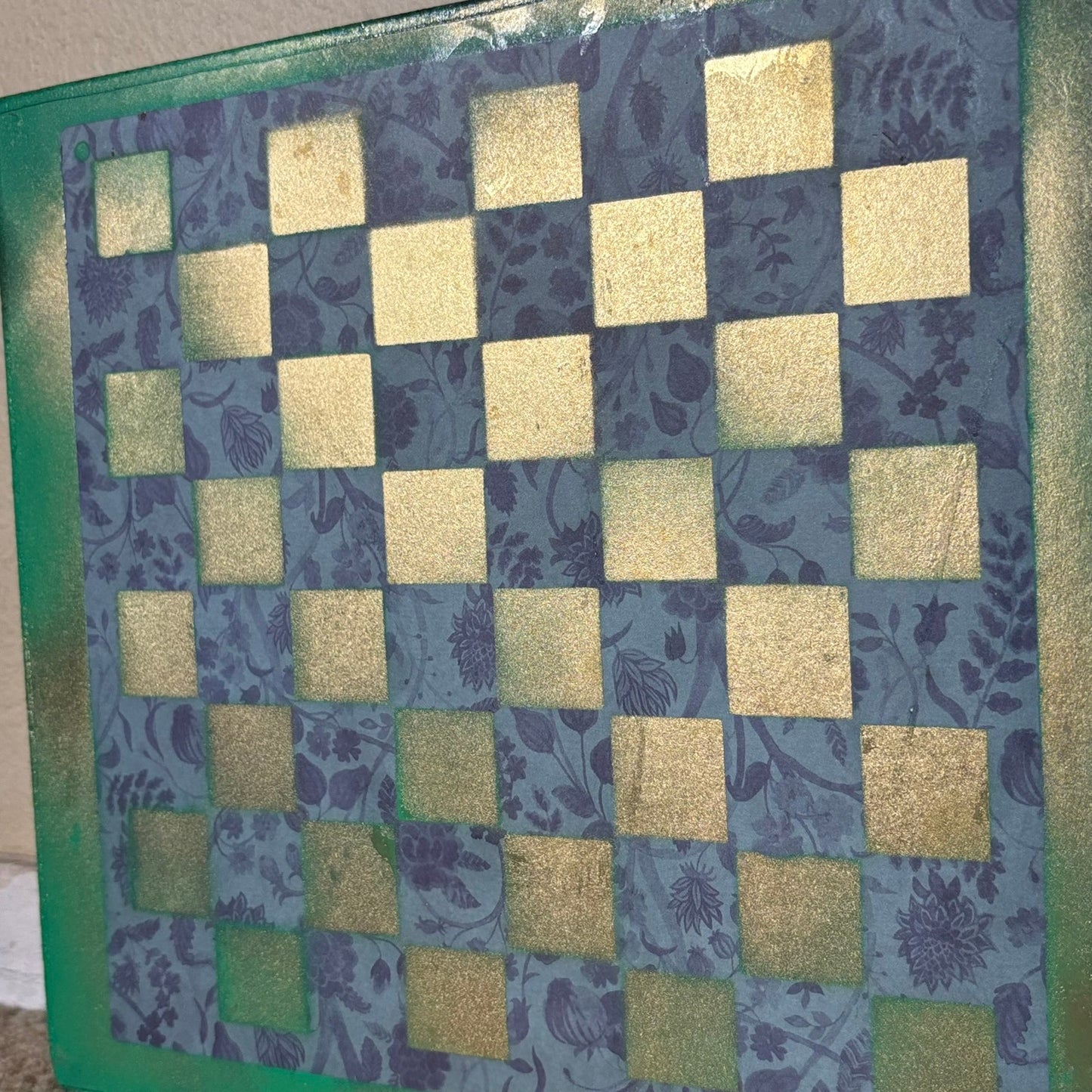 Green & Gold - Scrapbook Chess Board