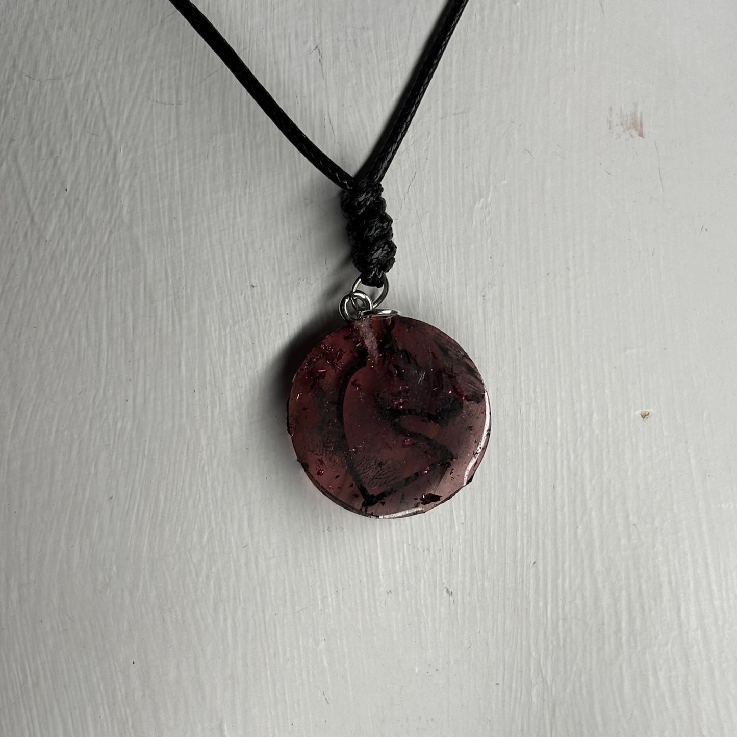 Coffee Red Knight - Handmade Resin Chess Necklace