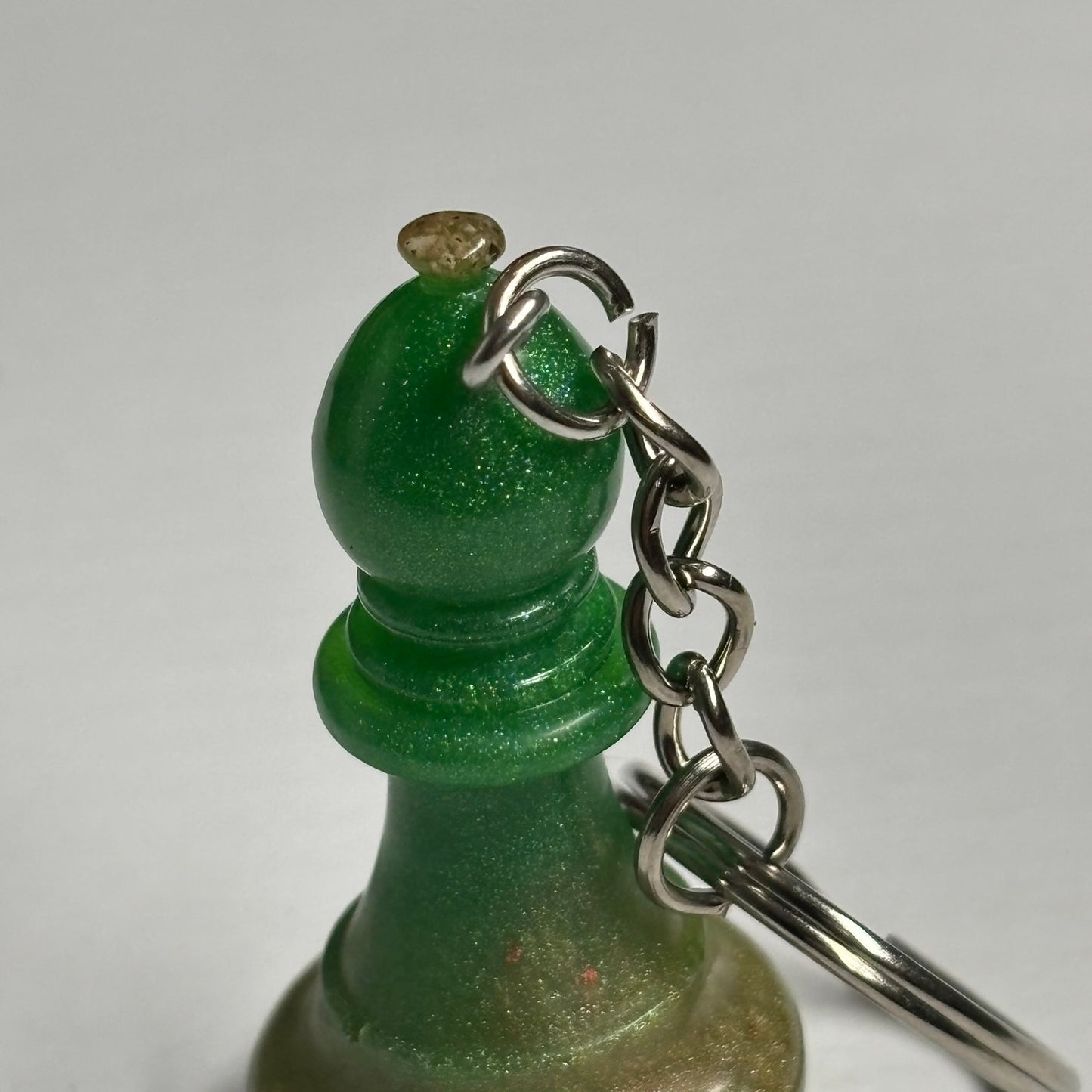Brown Green Bishop - Handmade Resin Keychain