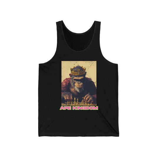 Ape King - Black Chess Tank Top