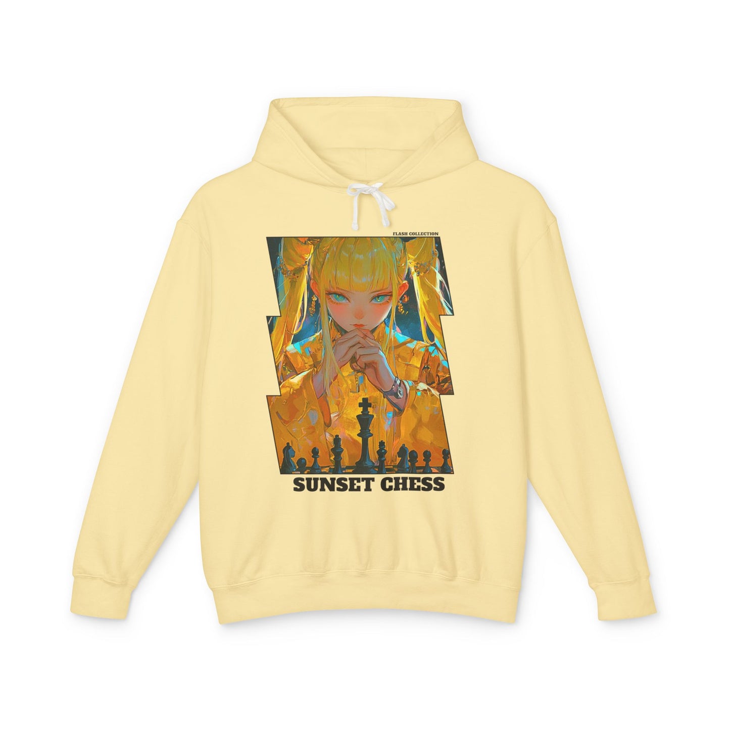 Yellow Anime Warrior - Yellow Chess Hoodie