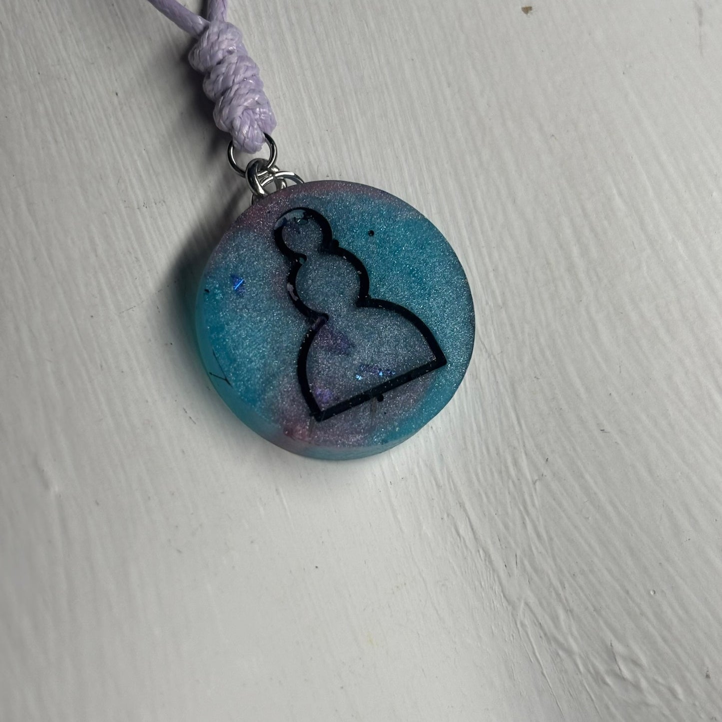 Blue Pawn - Handmade Resin Chess Necklace
