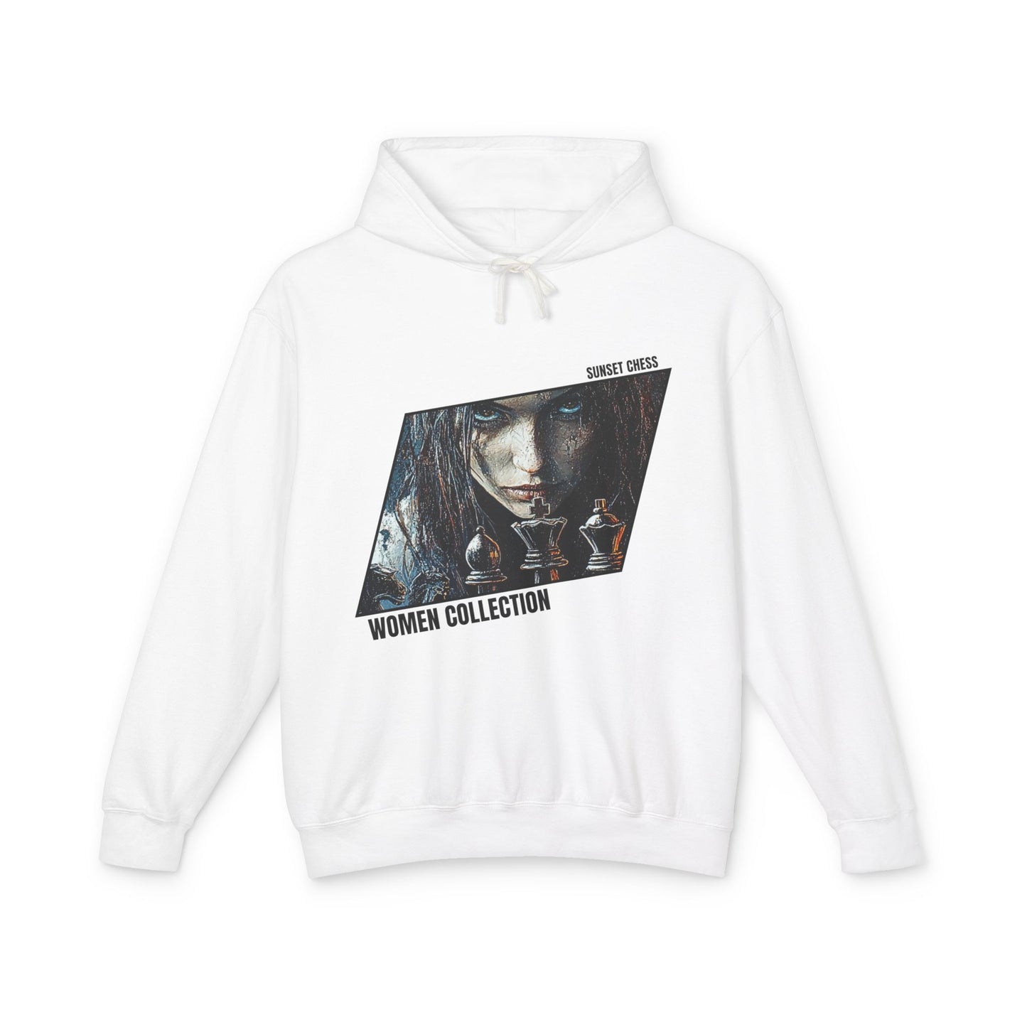Warrior In The Dark - White Chess Hoodie