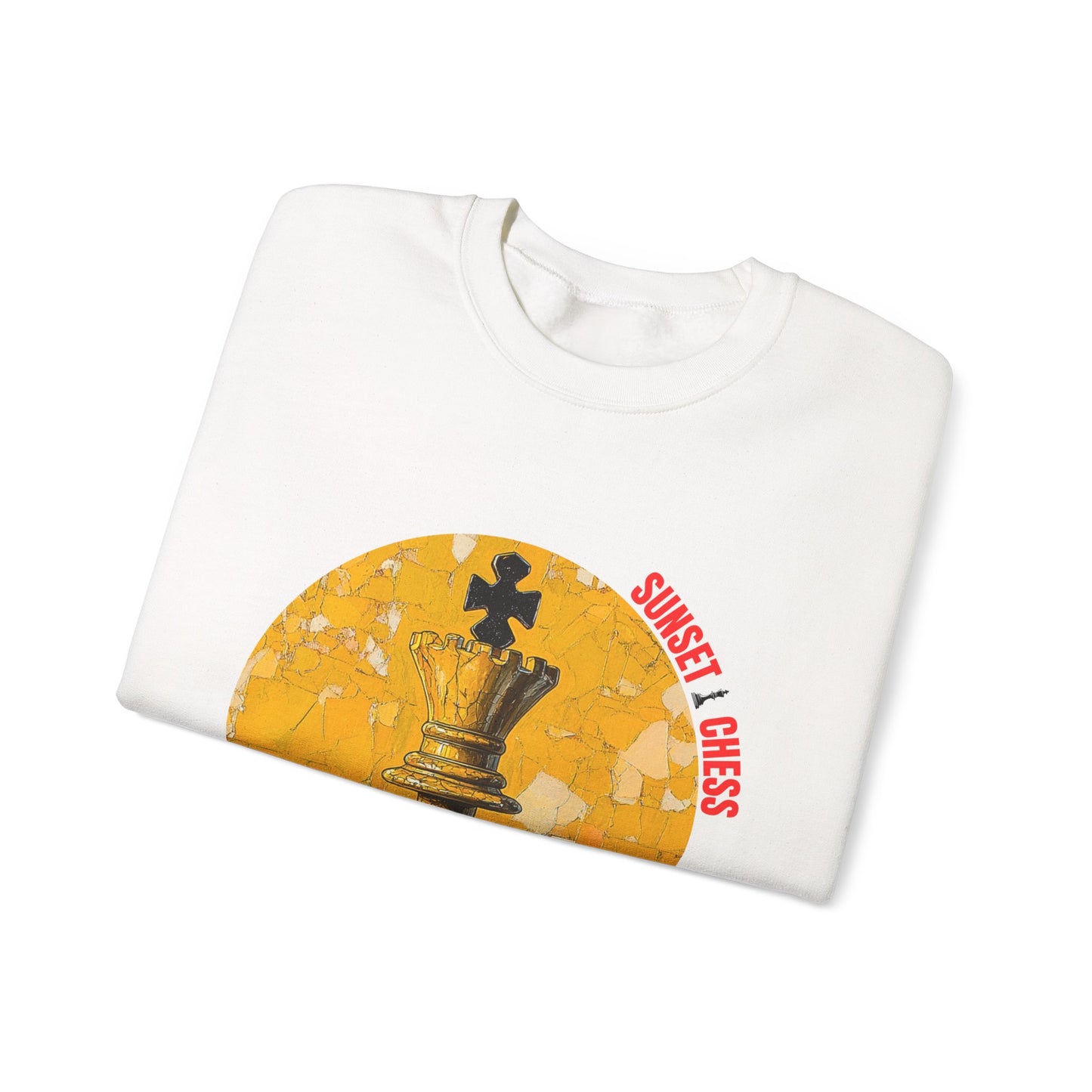 Yellow King - White Chess Crewneck Sweater